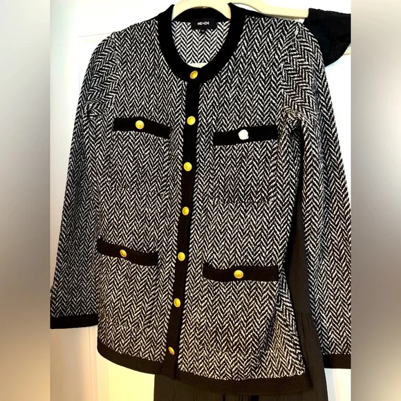 ME+EM Wool Blend Chevron Jacket NWOT. $288 plus $14.95 shipping on TRR! - Picture 3 of 10